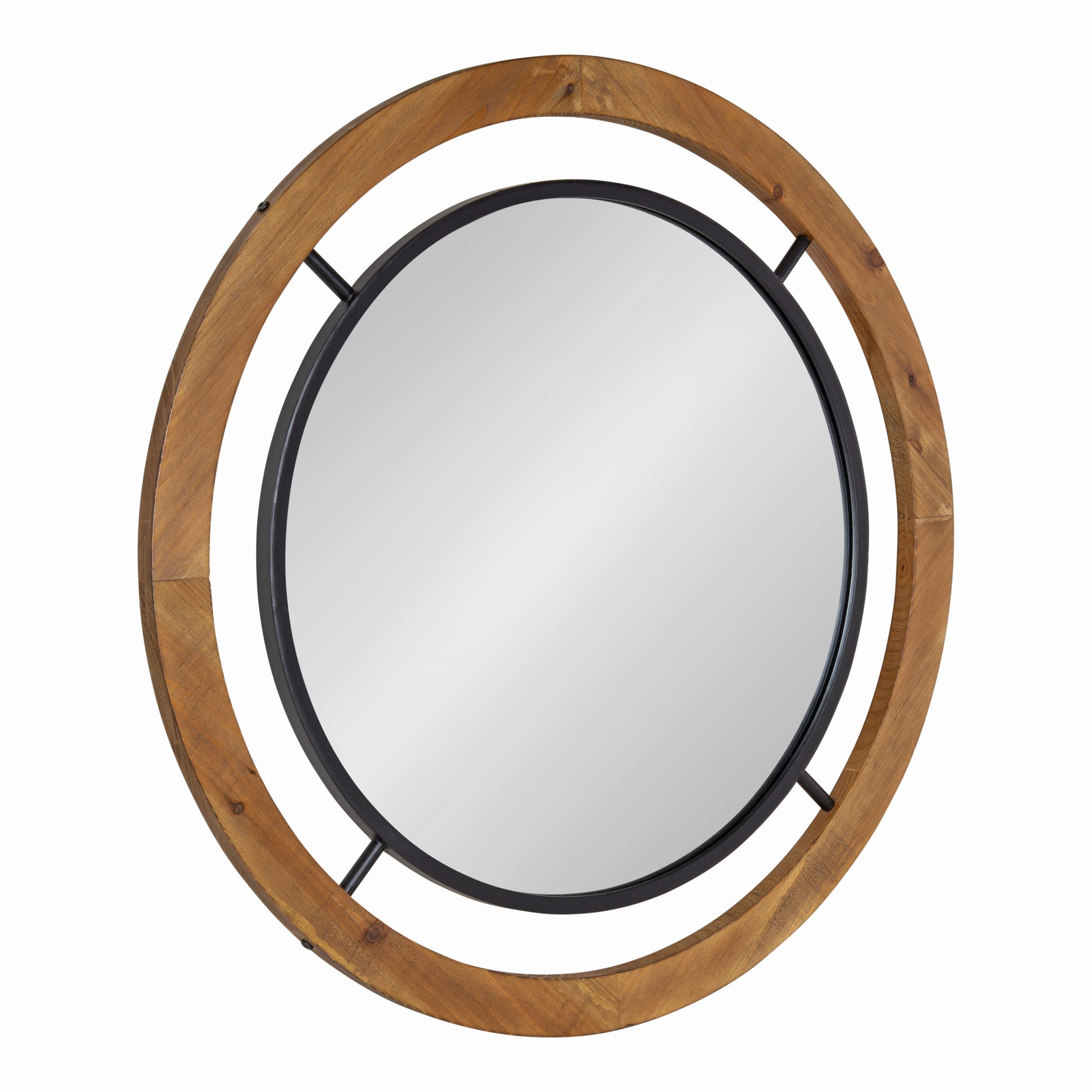 Kate And Laurel Whalen Rustic Wood Wall Mirror, 32" X 32", Brown Throughout Mocha Brown Wall Mirrors (View 2 of 15)