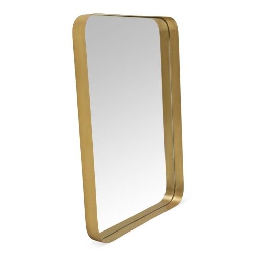 Katja Rectangle Metal Wall Mirror, Brushed Brass In 2020 | Mirror Wall Intended For Matte Black Metal Rectangular Wall Mirrors (View 12 of 15)
