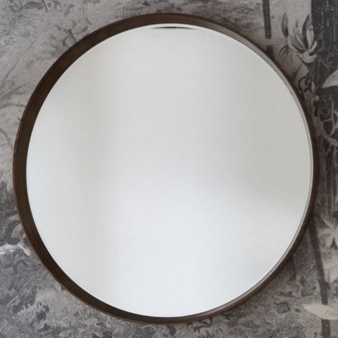 Keaton Round Mirror Walnut | Walnut Round Mirror | Round Mirror | Wall For Round 4 Section Wall Mirrors (View 10 of 15)
