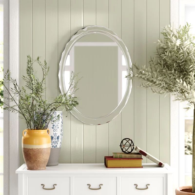 Kempton Contemporary Beveled Frameless Wall Mirror Reviews | Birch Lane Within Crown Frameless Beveled Wall Mirrors (View 2 of 15)