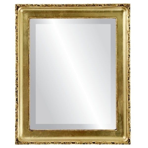 Kensington Framed Rectangle Mirror In Gold Leaf – Overstock – 20507687 Pertaining To Warm Gold Rectangular Wall Mirrors (View 3 of 15)
