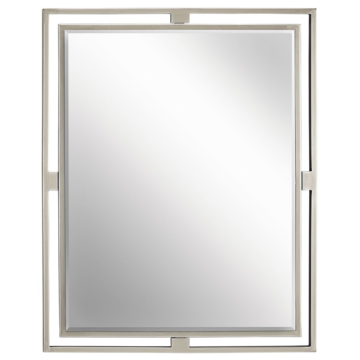 Kichler 41071 Brushed Nickel Hendrik Rectangle Beveled Framed Mirror With Regard To Oxidized Nickel Wall Mirrors (View 2 of 15)