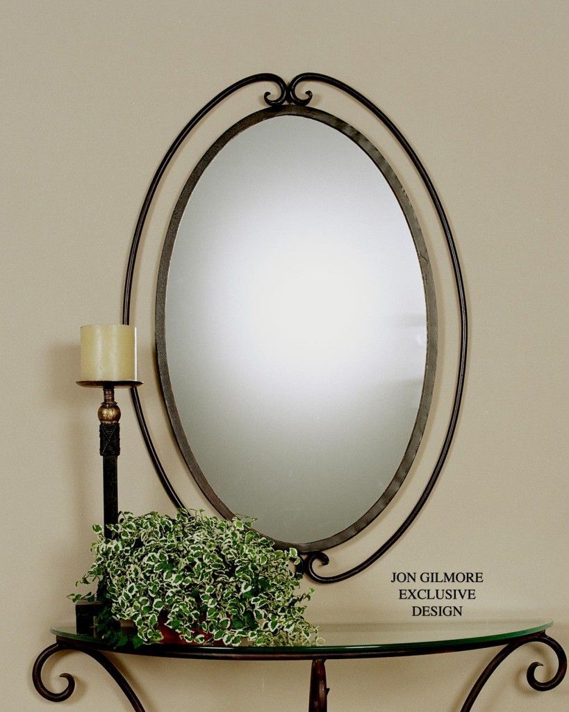 Kilmer Forged Iron Oval Wall Mirror – Treasurecombers | Oval Wall Pertaining To Moseley Accent Mirrors (View 10 of 15)
