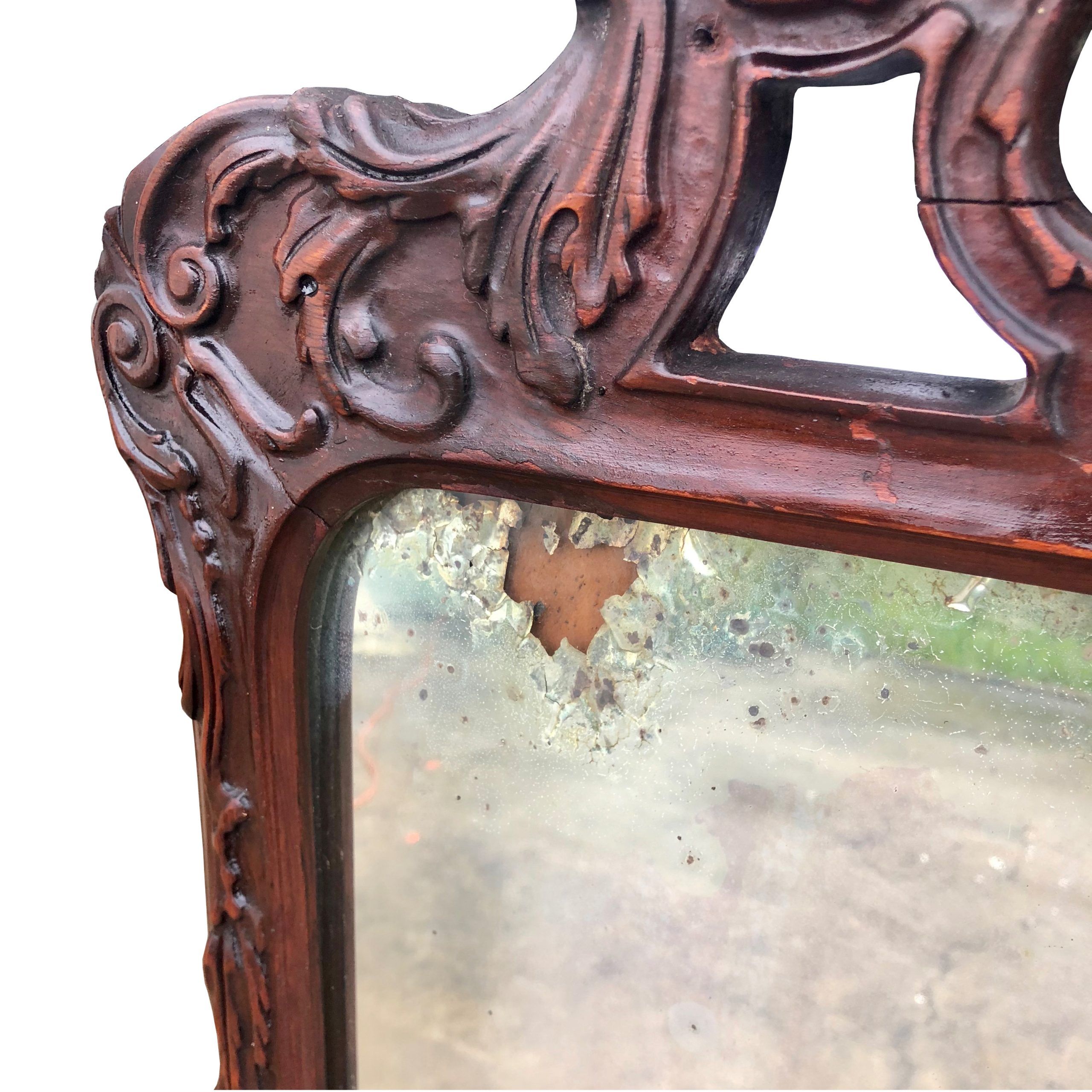 Large Antique Victorian Heavily Carved Walnut Wall Mirror 2x4 Pertaining To Walnut Wall Mirrors (View 8 of 15)