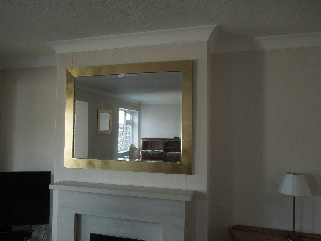 Large Brushed Gold Mirror | In Blackwater, Surrey | Gumtree Throughout Brushed Gold Wall Mirrors (View 14 of 15)