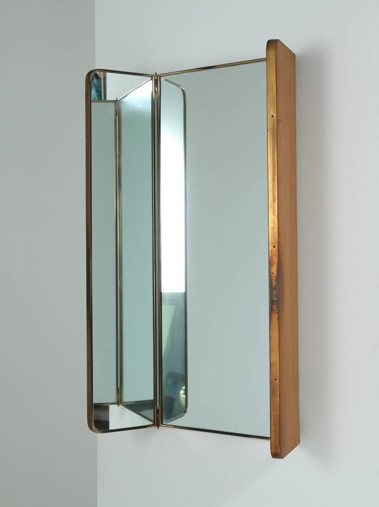 Large Folding Mirror In Brass Framing, 1950s | 1stdibs | Vintage Inside Juliana Accent Mirrors (View 1 of 15)