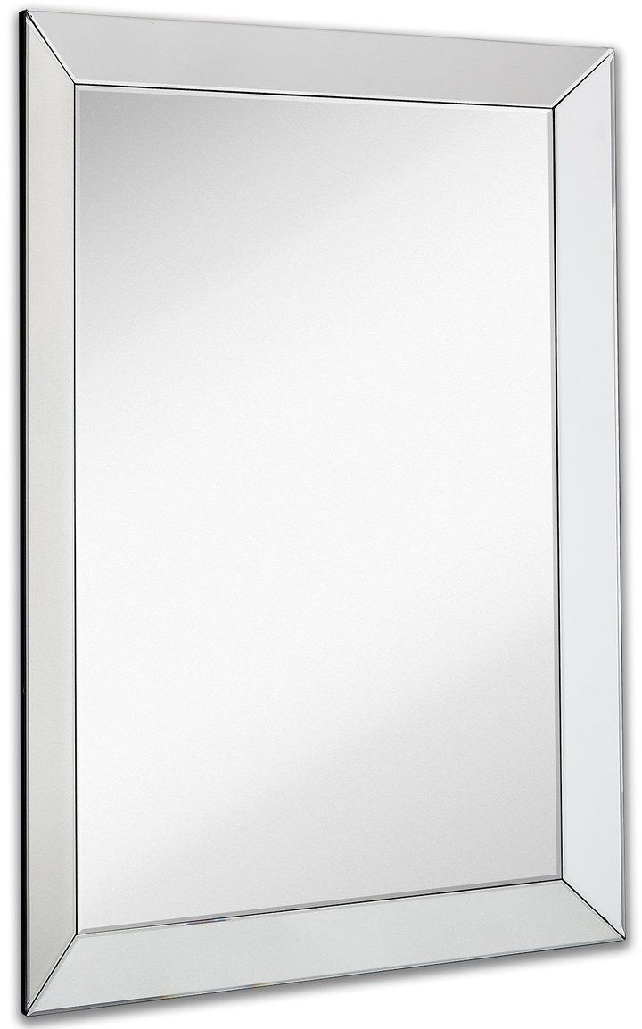 Large Framed Wall Mirror With Angled Edge Mirror Frame | Frames On Wall For Bevel Edge Rectangular Wall Mirrors (View 1 of 15)