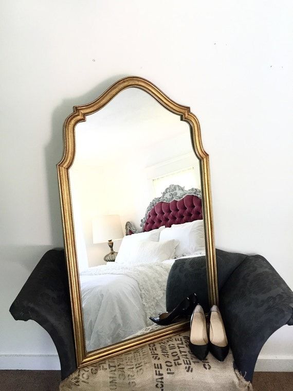 Large Gold Arch Wall Hanging Mirror Antique French Dressing In Arch Oversized Wall Mirrors (View 15 of 15)