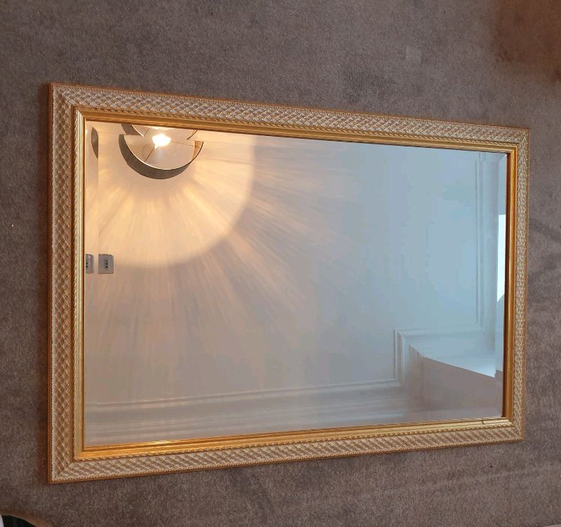 Large Gold Framed Mirror | In Croydon, London | Gumtree Within Traditional Frameless Diamond Wall Mirrors (View 12 of 15)