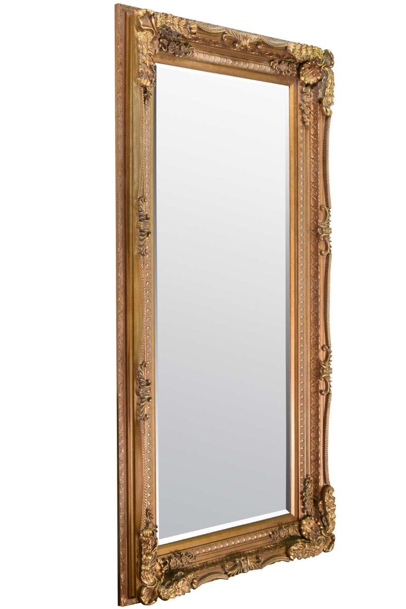 Large Lois Leaner Antique Full Length Gold Wall Mirror 5ft9 X 2ft11 For Ultra Brushed Gold Rectangular Framed Wall Mirrors (View 12 of 15)