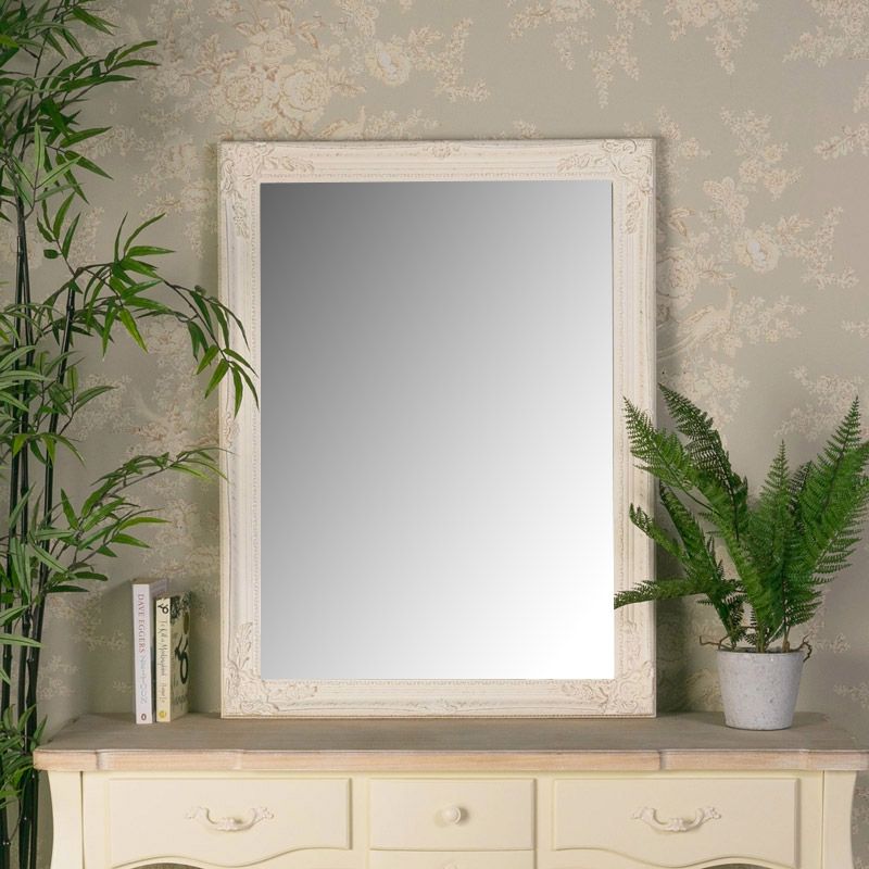 Large Ornate Cream Wall Mirror 62cm X82cm – Melody Maison® With Regard To Wall Mirrors (View 9 of 15)