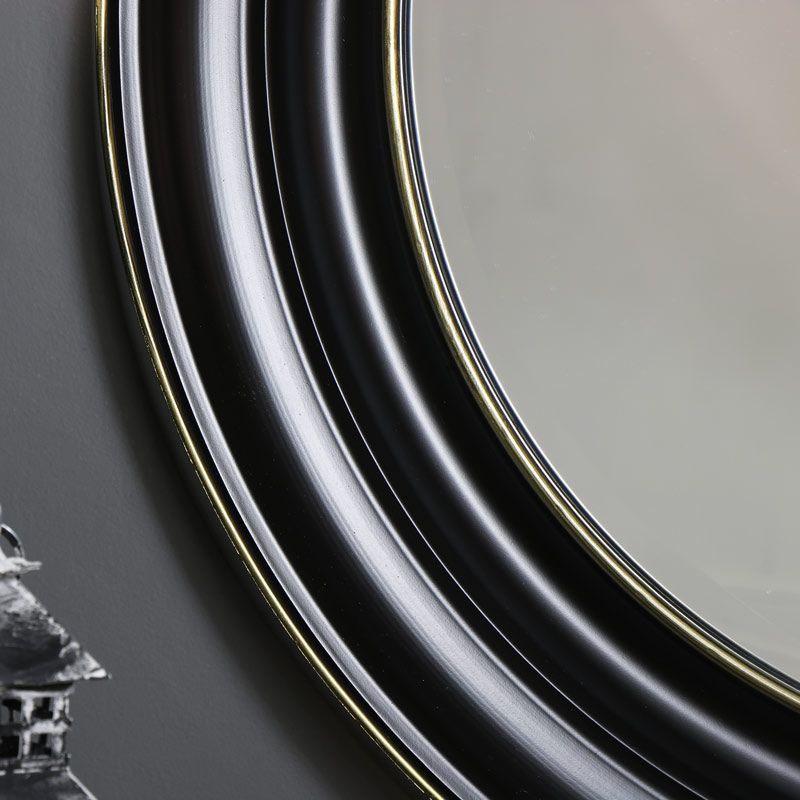 Large Round Black Wall Mirror 86cm X 86cm Within Black Round Wall Mirrors (View 15 of 15)