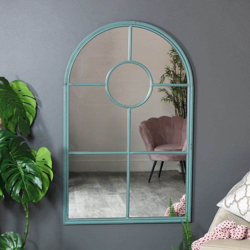Large Rustic Grey Metal Arched Wall Mirror 79cm X 124cm – Melody Maison® Regarding Arch Oversized Wall Mirrors (View 14 of 15)