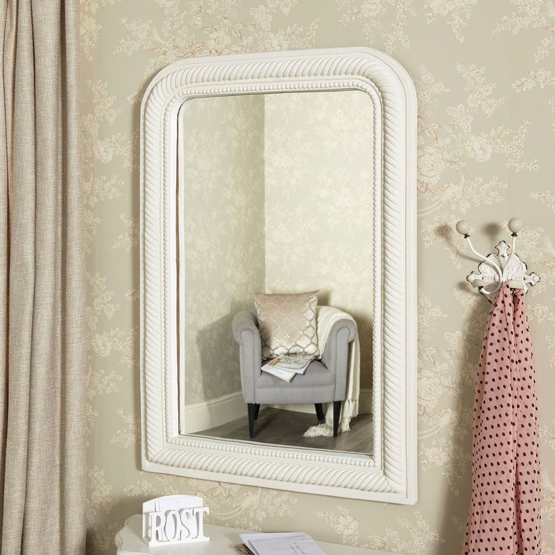 Large White Curved Arch Wall Mirror 75cm X 106cm Pertaining To White Wall Mirrors (View 15 of 15)