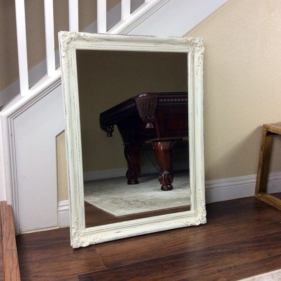 Large White Mirror Wood Framed Mirror Vanity Mirror Ornate For White Decorative Vanity Mirrors (View 1 of 15)