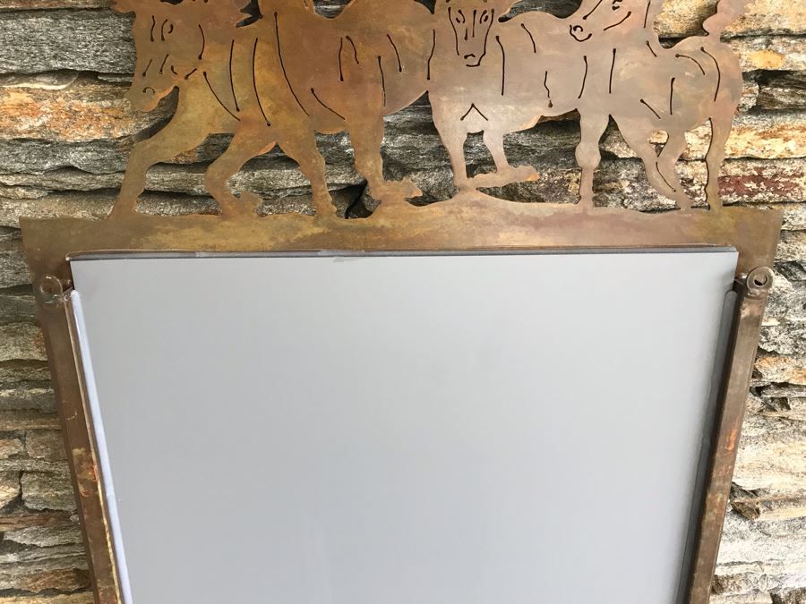 Laser Cut Metal Horse Wall Mirror With Cut Corner Wall Mirrors (Photo 15 of 15)