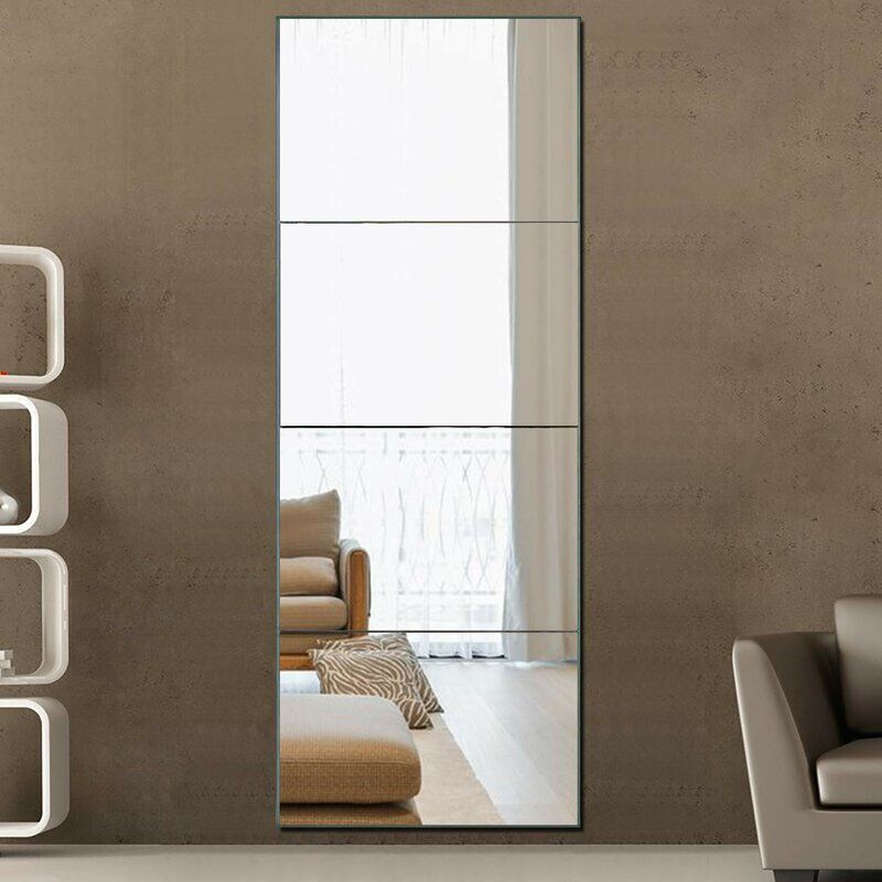 Latitude Run® 4 Piece Elk Modern Frameless Mirror Set & Reviews | Wayfair Regarding Glass 4 Piece Wall Mirrors (View 11 of 15)