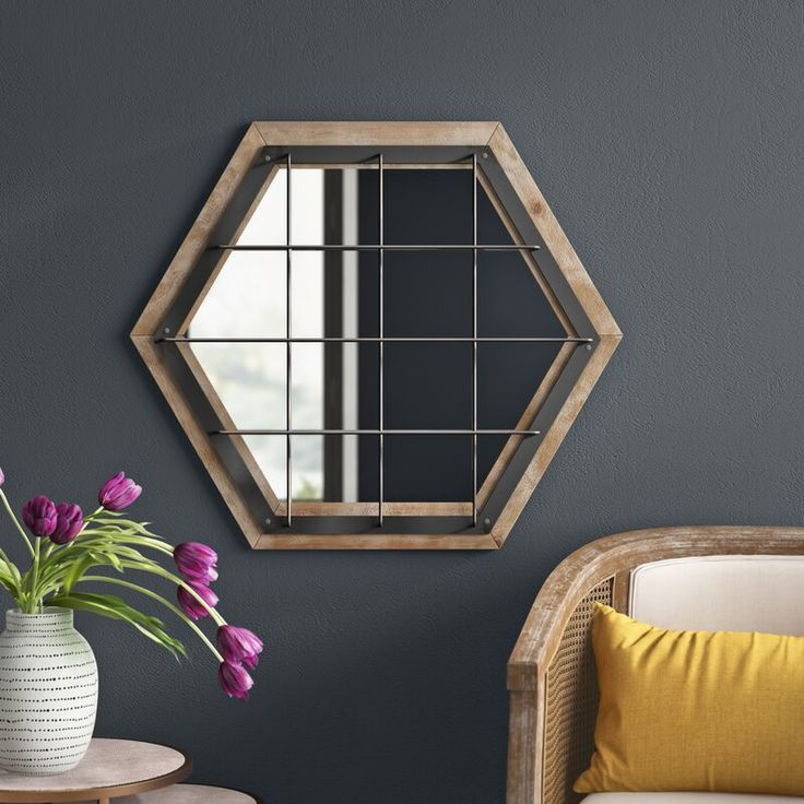Laughlin Caged Hexagon Modern Accent Mirror In 2020 | Accent Mirrors With Gia Hexagon Accent Mirrors (View 3 of 15)