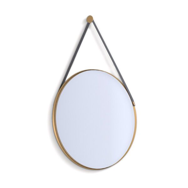Leather Strap Circular Mirror | Create Pertaining To Black Leather Strap Wall Mirrors (View 8 of 15)