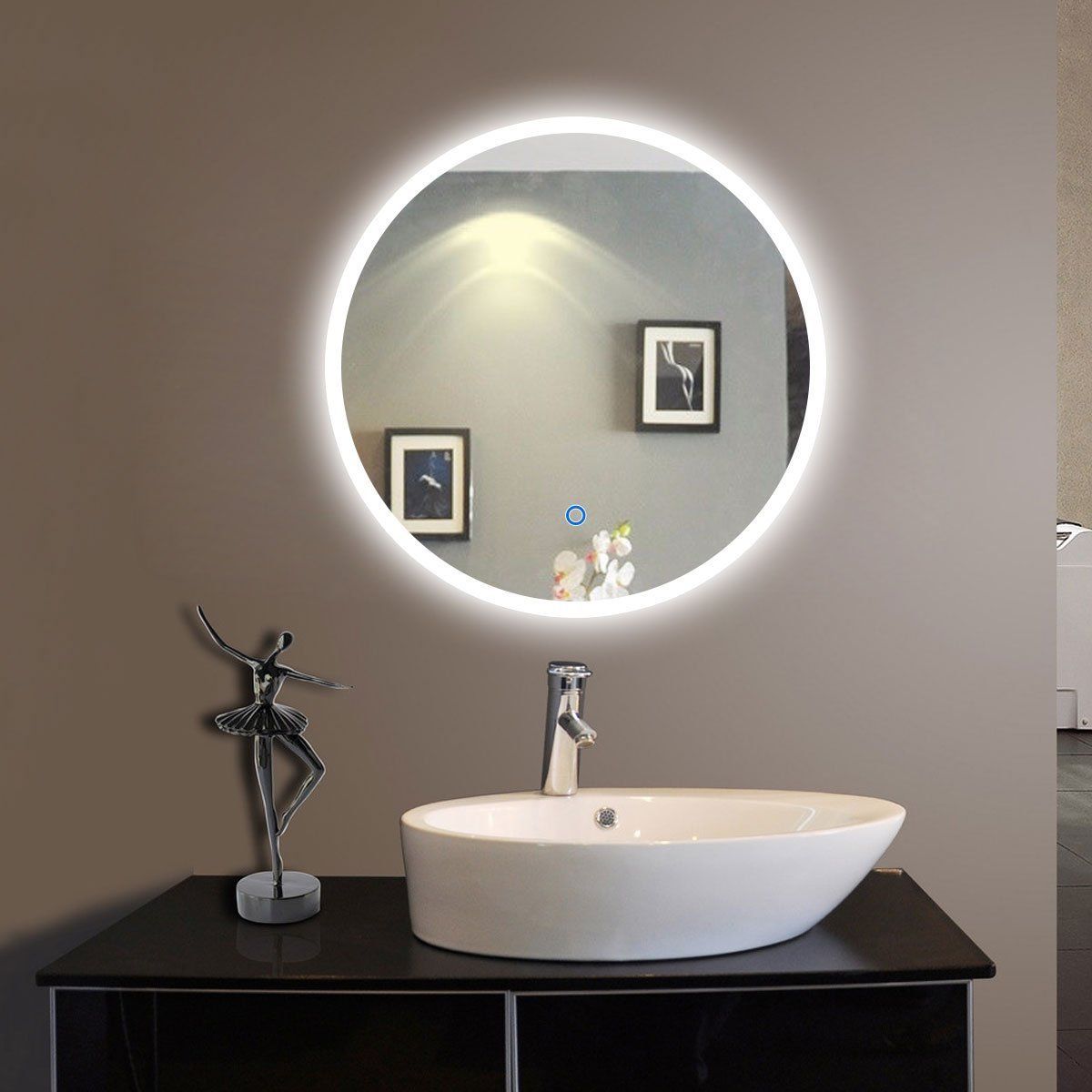 Led Vanity Bathroom Mirrors Bathroom Vanity Cabinets Illuminated In Round Backlit Led Mirrors (View 8 of 15)