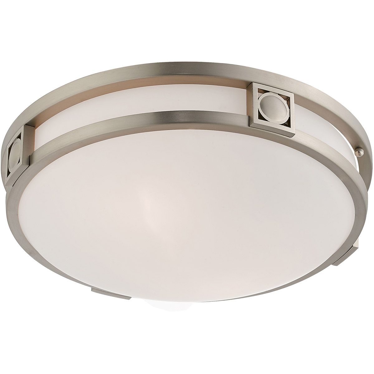 Livex 4487 91 Matrix 2 Light 13 Inch Brushed Nickel Ceiling Mount For Ceiling Hung Polished Nickel Oval Mirrors (View 12 of 15)