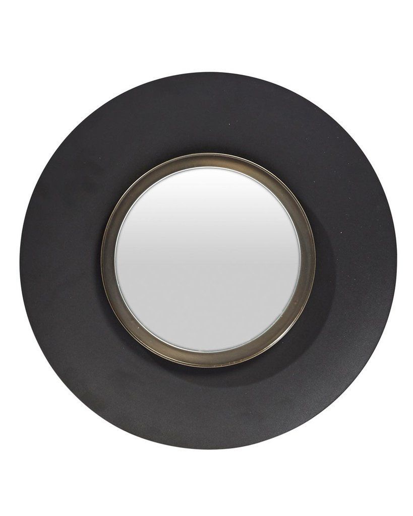 Lola Black Round Wall Mirror With Metal Frame, Medium | Free Delivery Pertaining To Midnight Black Round Wall Mirrors (View 12 of 15)