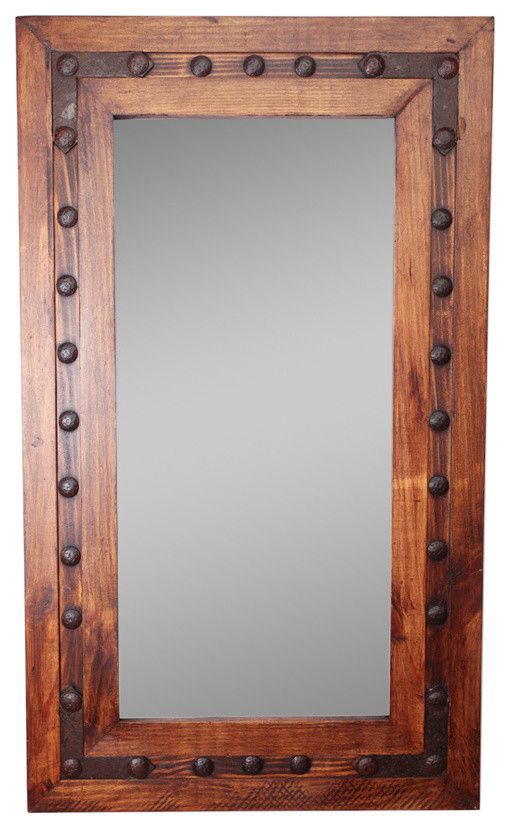 Los Olmos Rustic Mirror Iii 30x36 – Industrial – Wall Mirrors – With Rustic Industrial Black Frame Wall Mirrors (View 9 of 15)