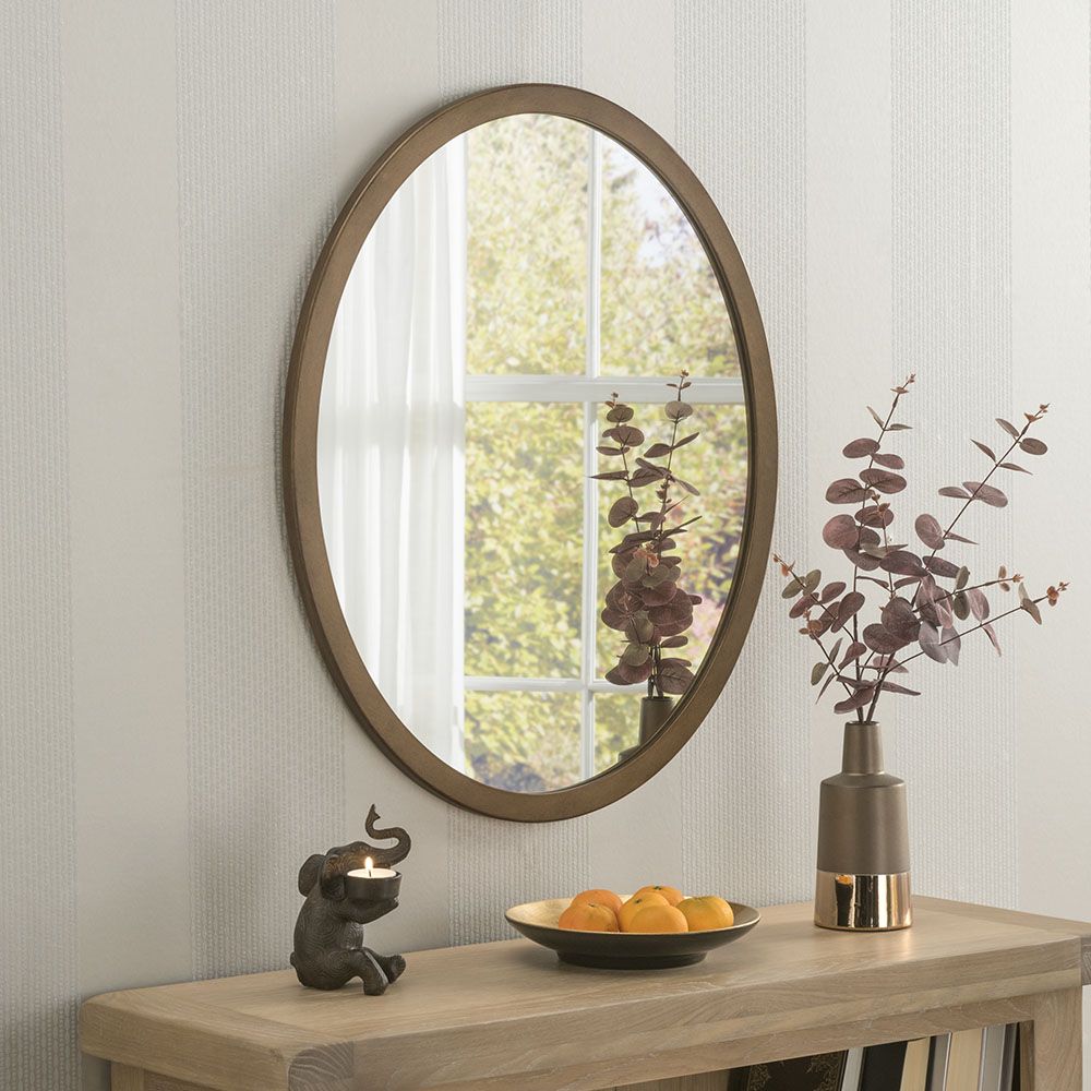Lucia Minimal Oval Mirror | Contemporary Mirrors | Amor Decor Within Edge Lit Oval Led Wall Mirrors (View 9 of 15)