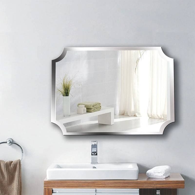 Luxury A1 Simple Frameless Inner Corner Bathroom Mirror Wall Hanging With Regard To Cut Corner Wall Mirrors (View 12 of 15)