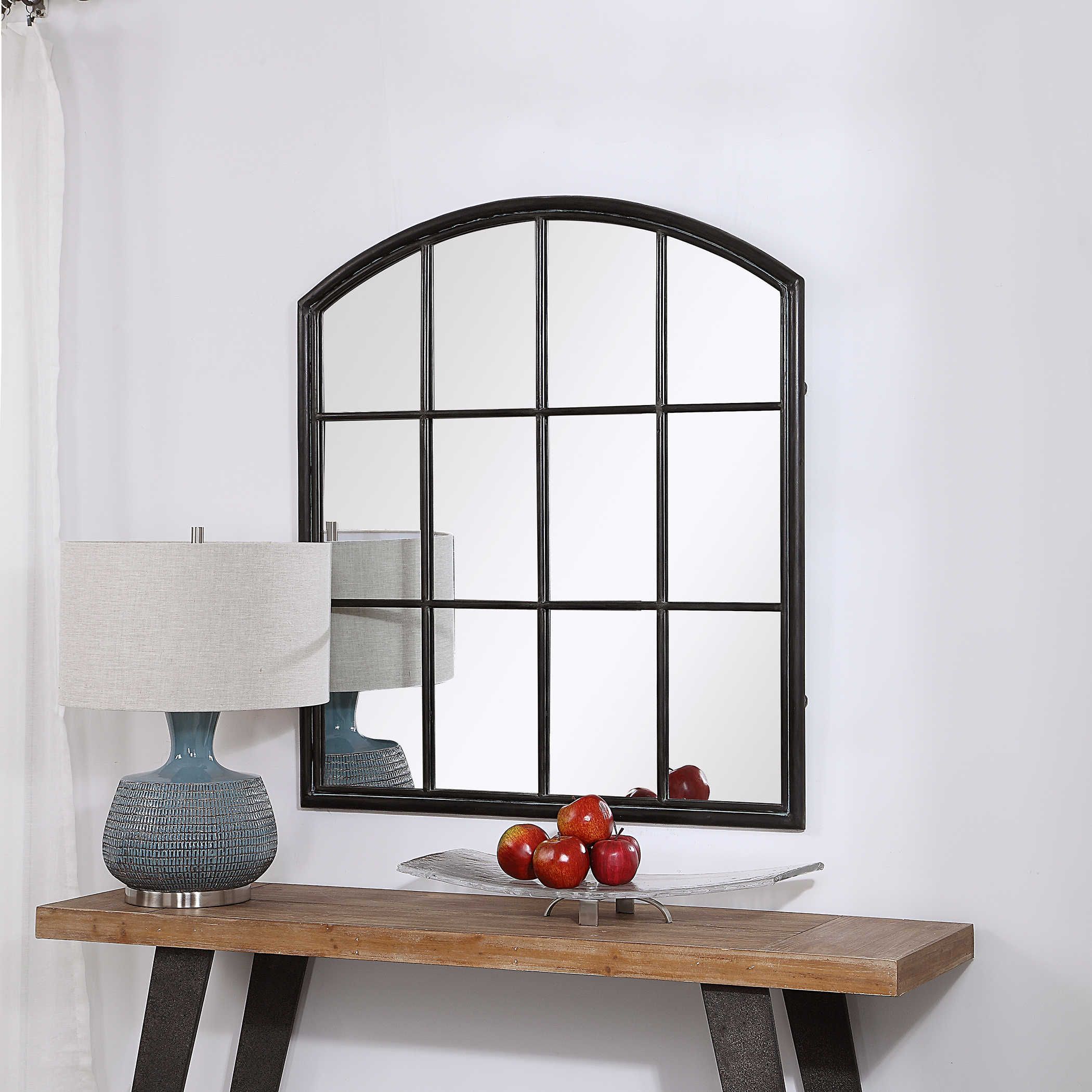 Lyda Arch Mirror | Uttermost Pertaining To Matte Black Arch Top Mirrors (View 12 of 15)
