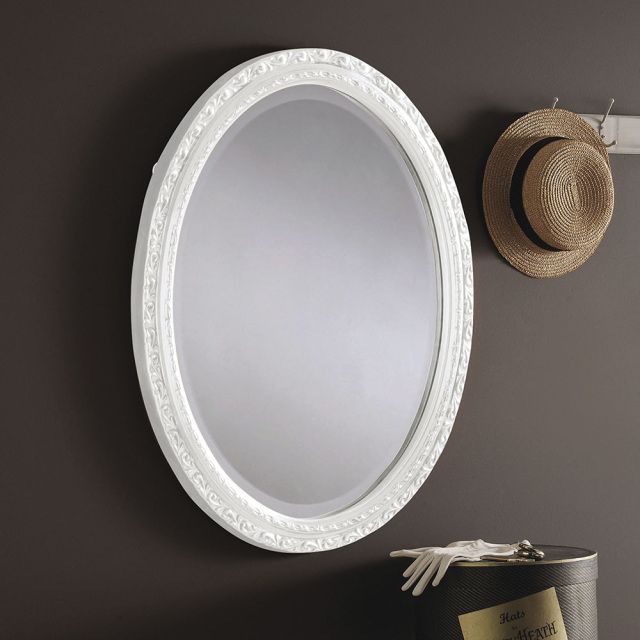 M15 Silver Decorative Oval Framed Mirror Hall Mirror Small Overmantle With Silver Asymmetrical Wall Mirrors (View 11 of 15)