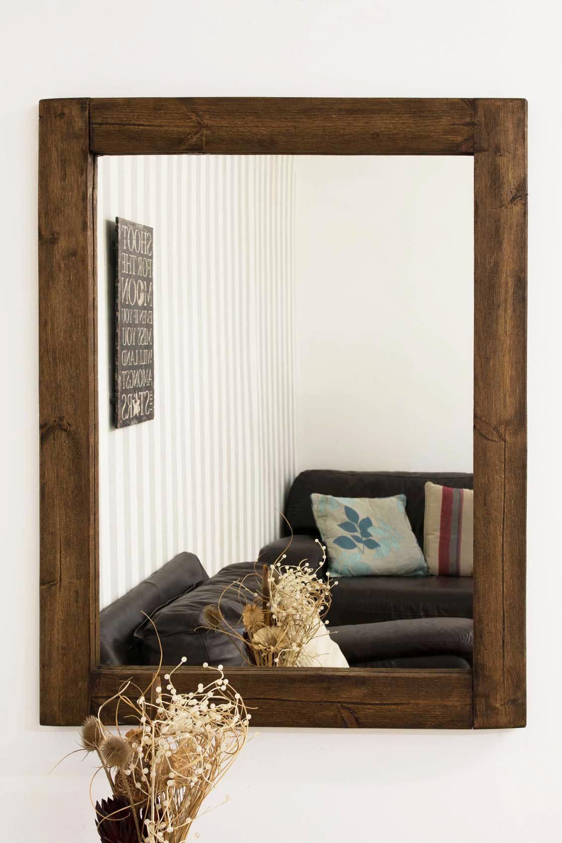 Madrid Rustic Wooden Wall Mirror 30x40 – Ayers And Graces For Rustic Getaway Wood Wall Mirrors (View 13 of 15)