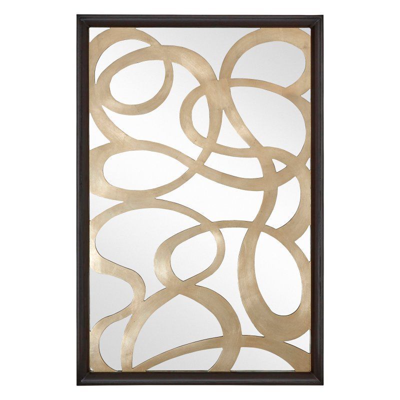 Majestic Mirror Oversized Silver Leaf Swirling Wall Mirror – 40w X 60h Pertaining To Gold Leaf And Black Wall Mirrors (View 15 of 15)