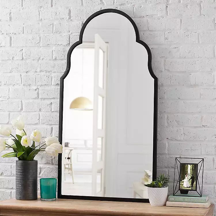 Maria Metal Black Arch Wall Mirror From Kirkland's | Mirror Wall For Black Metal Arch Wall Mirrors (View 2 of 15)