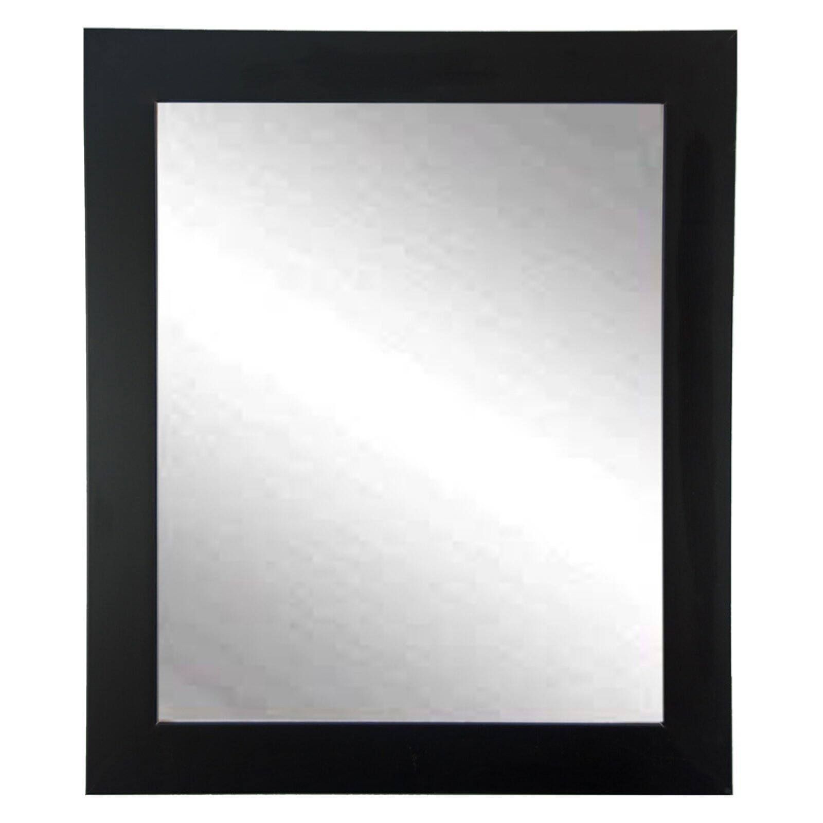 Matte Black Framed Vanity Wall Mirror 27''x 32'' – Walmart For Matte Black Octagonal Wall Mirrors (View 15 of 15)