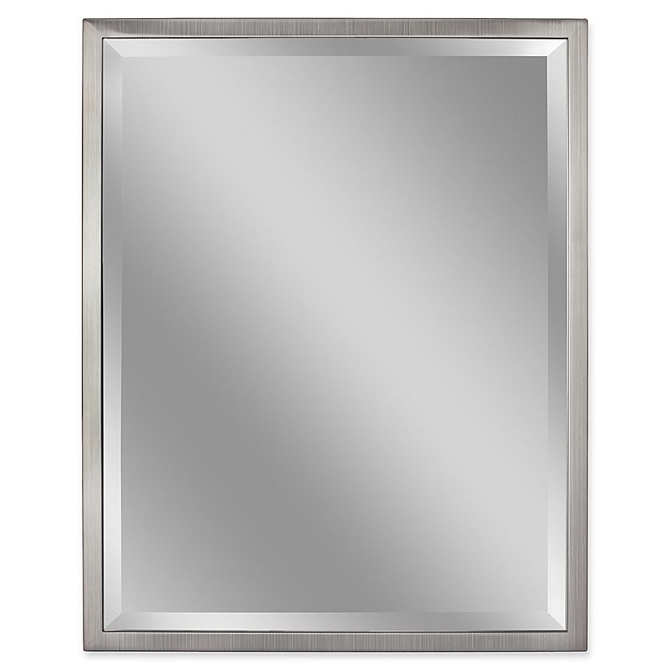 Metal 24" X 30" Rectangular Mirror In Brushed Nickel In 2020 | Mirror Pertaining To Brushed Nickel Rectangular Wall Mirrors (View 7 of 15)
