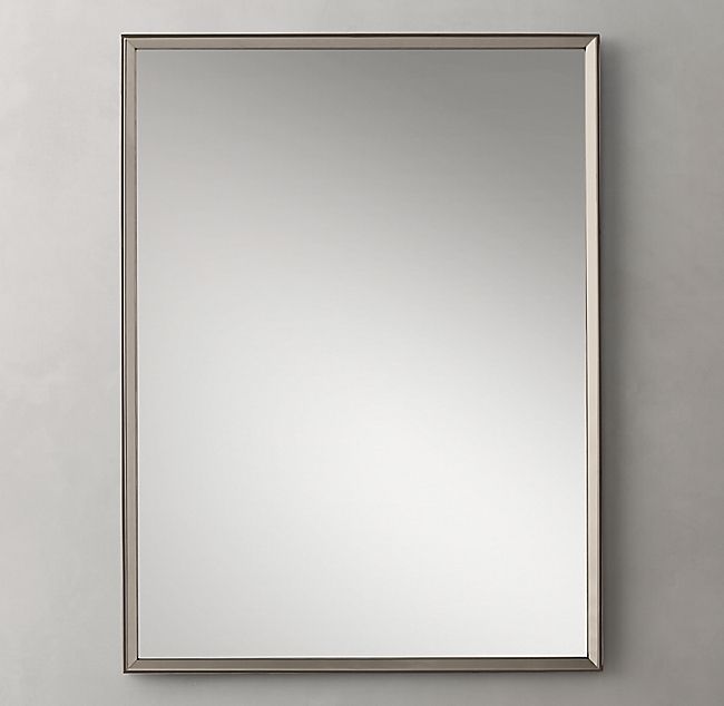 Metal Beveled Mirror | Brushed Nickel Bathroom Mirror, Beveled Mirror Inside Drake Brushed Steel Wall Mirrors (Photo 10 of 15)