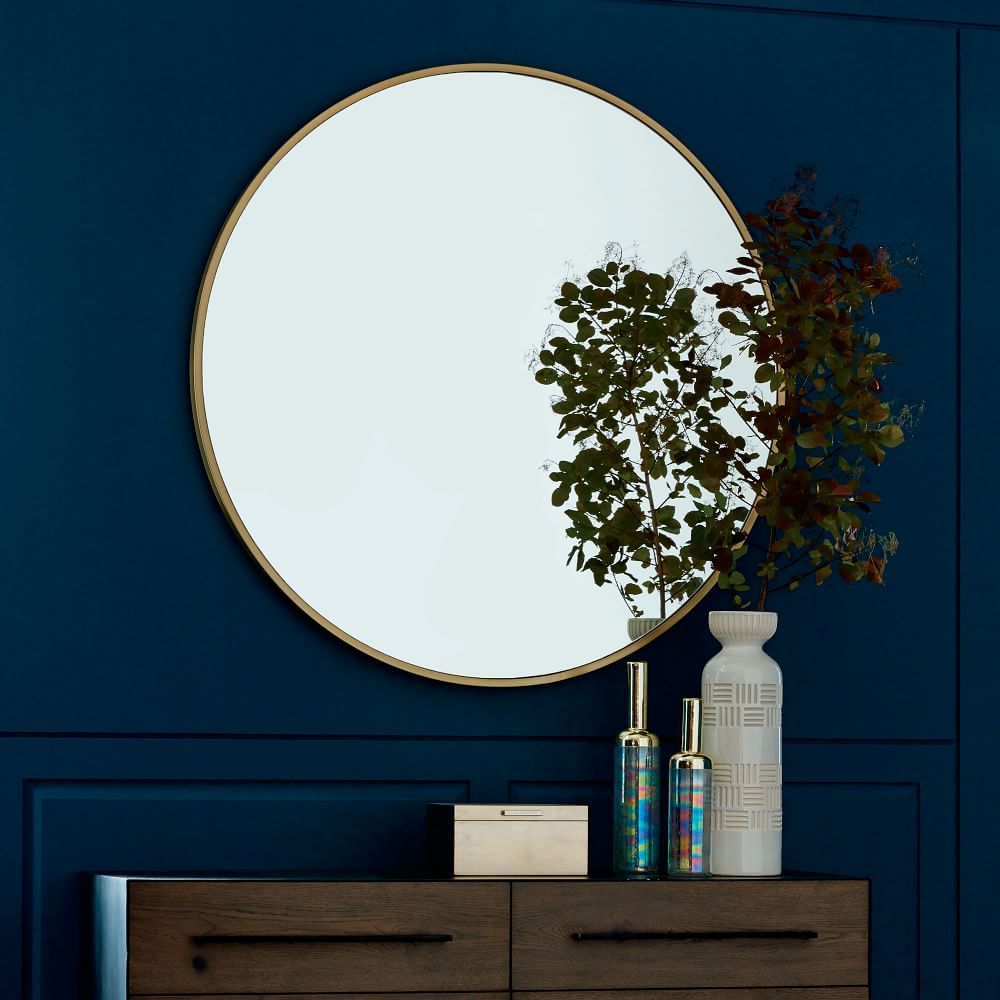 Metal Frame Oversized 48" Round Mirror | Framed Mirror Wall, Oversized Inside Round Metal Framed Wall Mirrors (View 11 of 15)