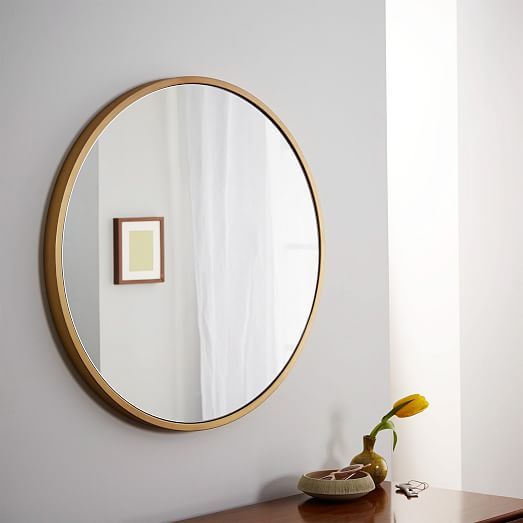 Metal Framed Round Wall Mirror | West Elm Regarding Uneven Round Framed Wall Mirrors (View 2 of 15)