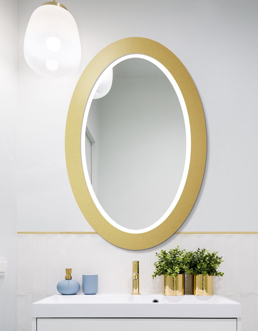 Mirror Oval Bold Led Gold : Mirror For You Intended For Gold Led Wall Mirrors (View 1 of 15)