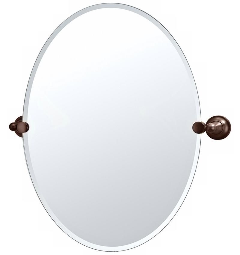Mirrors | Gatco Tiara Oiled Bronze 24" X 26 1/2" Frameless Oval Mirror With Regard To Oval Frameless Led Wall Mirrors (View 11 of 15)
