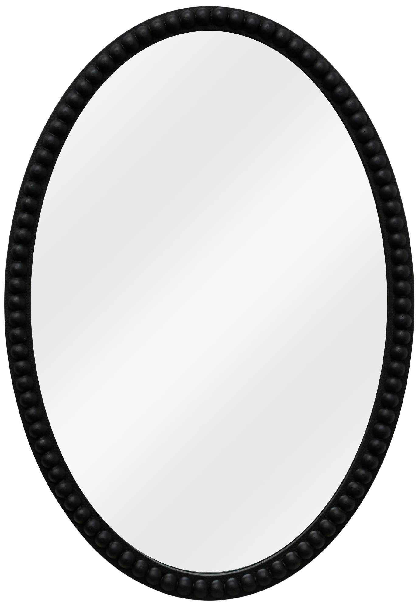 Mirrors | Semi Gloss Black Beaded 17 1/4" X 25 Oval Wall Mirror In 2020 With Regard To Glossy Black Wall Mirrors (View 14 of 15)