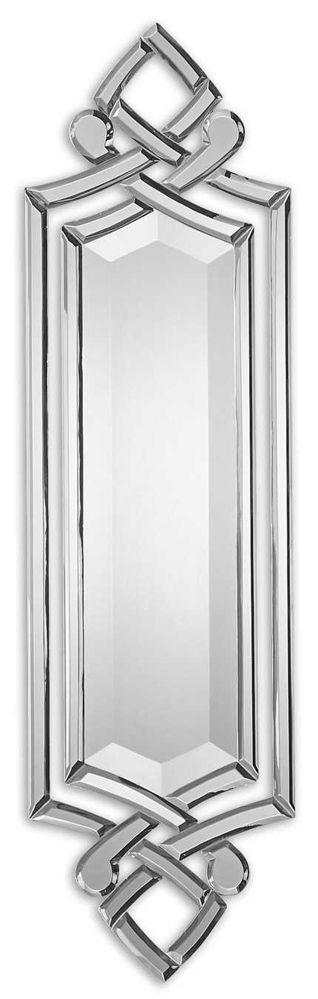 Modern Frameless Scrolled Venetian Beveled Wall Mirror Large 36 With Frameless Round Beveled Wall Mirrors (View 15 of 15)
