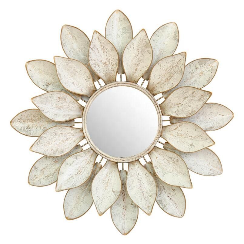 Modern Lotus Flower Wall Decorative Mirror With Iron For Living Room With Bruckdale Decorative Flower Accent Mirrors (View 8 of 15)