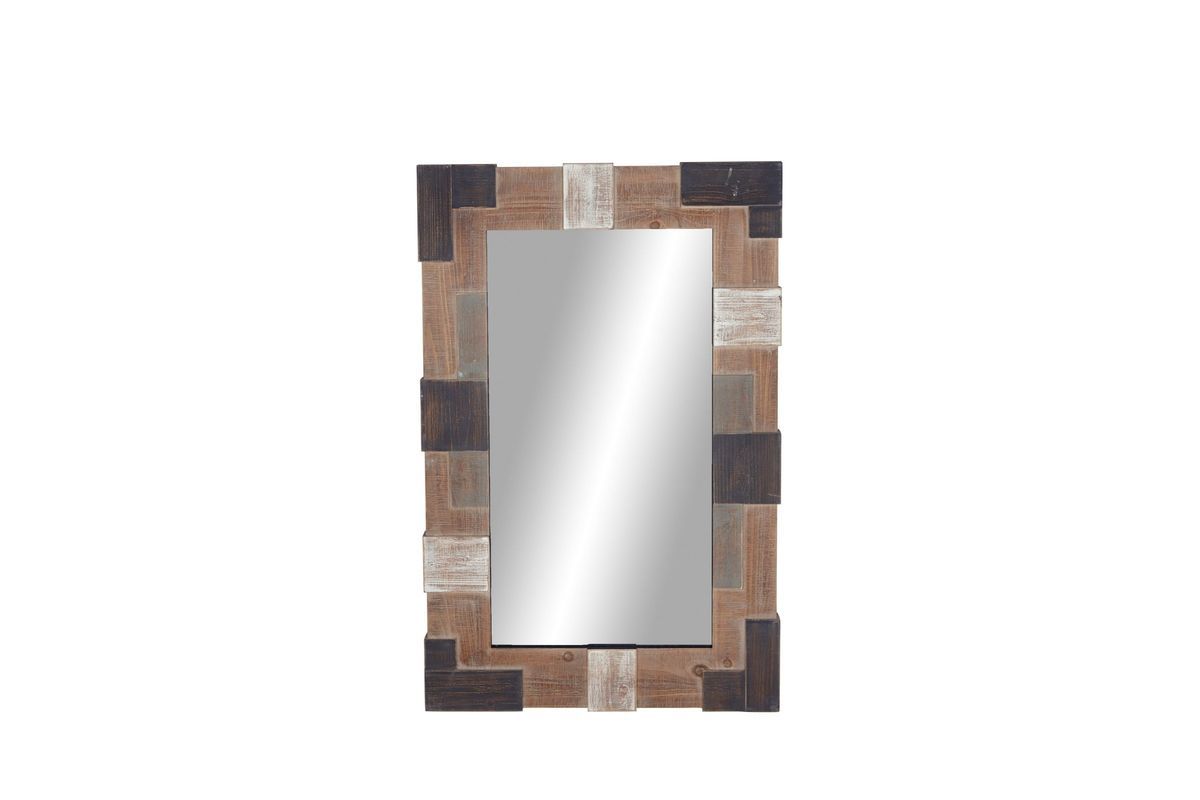 Modern Rectangular Geometric Wooden Wall Mirror At Gardner White In Modern Rectangle Wall Mirrors (View 6 of 15)