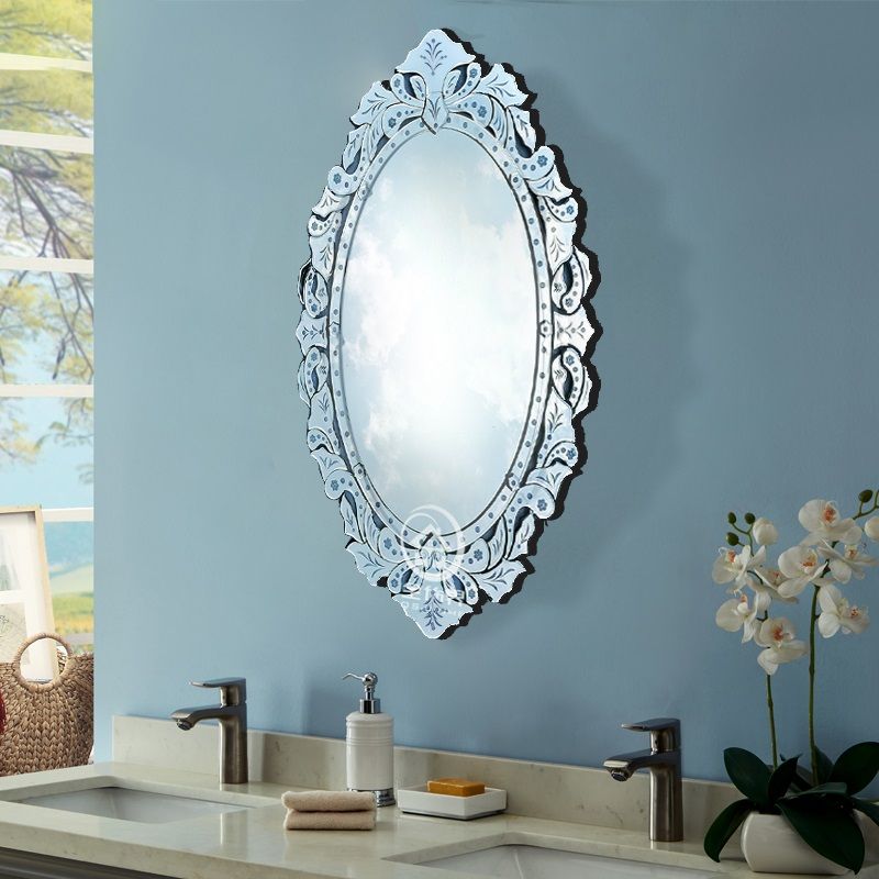 Modern Wall Glass Vanity Mirror Venice Oval Venetian Mirror Wall With Dedrick Decorative Framed Modern And Contemporary Wall Mirrors (View 3 of 15)