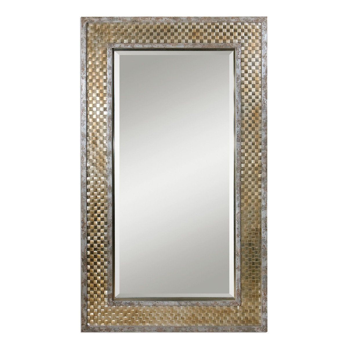Mondego Woven Nickel Mirror | Brushed Nickel Mirror, Rectangular Mirror In Brushed Nickel Rectangular Wall Mirrors (View 6 of 15)