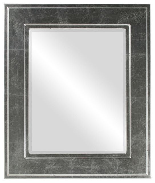 Montreal Framed Rectangle Mirror In Silver Leaf With Black Antique Regarding Antiqued Gold Leaf Wall Mirrors (View 13 of 15)
