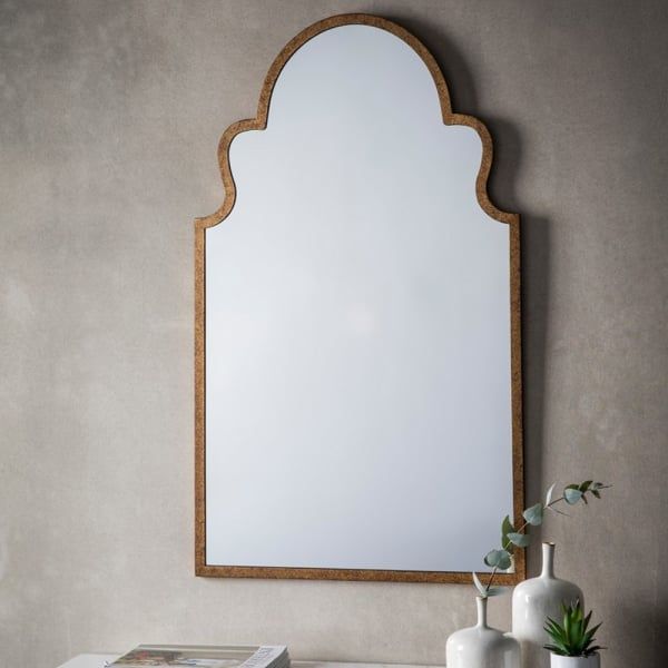 Morocco Curved Gold Frame Wall Mirror From Curiosity Interiors Pertaining To Gold Curved Wall Mirrors (View 9 of 15)