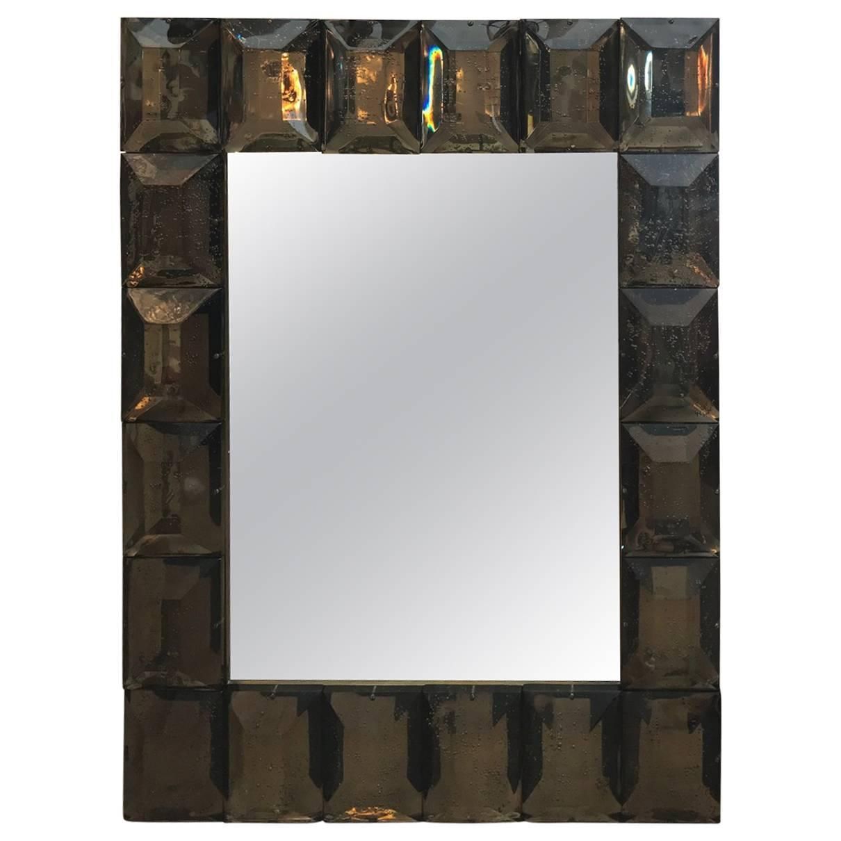 Murano Diamond Faceted Glass Framed Mirror | Mirror, Vintage Mirror In Traditional Frameless Diamond Wall Mirrors (View 4 of 15)